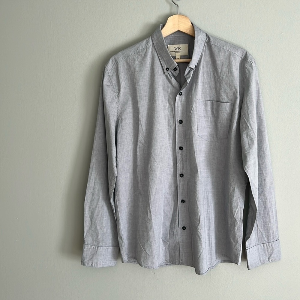 W.R.K Men’s Classic Light Blue Dress Shirt in Large